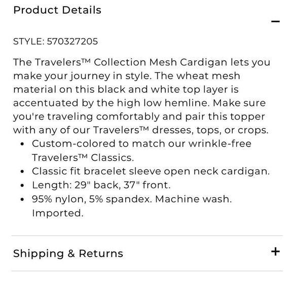 Chico’s black and white mesh cardigan one size fits most - Picture 7 of 7